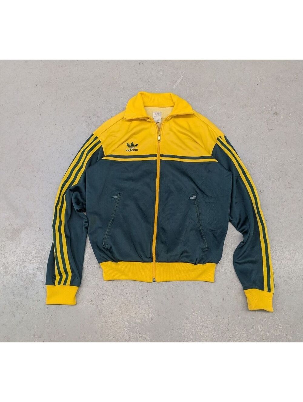 Vintage 80s Adidas Australia Yellow and Green Track Jacket